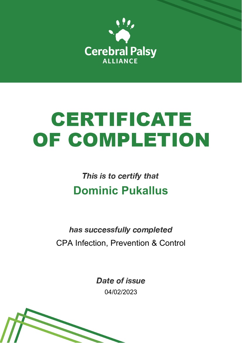 CPA Infection, Prevention & Control